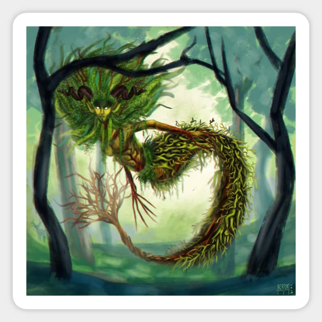 Forest mermaid Sticker by Bertoni_Lee